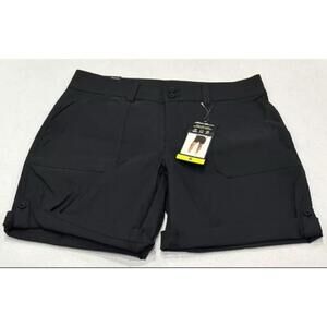 Eddie Bauer Womens Rolled Hem Bermuda Shorts, Black, Size 6 AD9